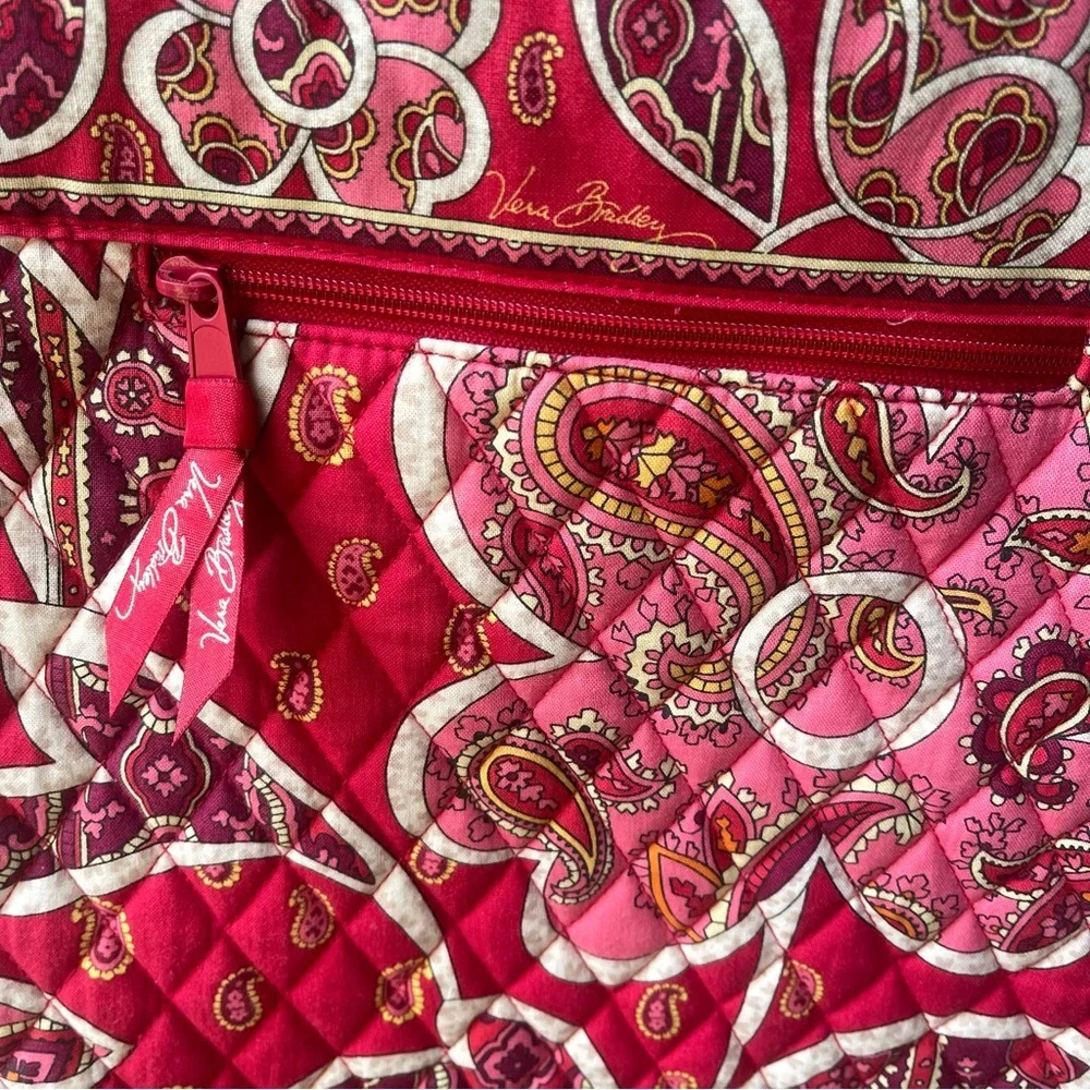 Vera Bradley Quilted Red Floral Personal Laptop Bag